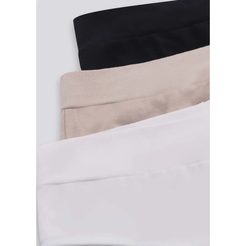 KIT COM 3 CALCINHAS FEM PRETO/BEGE/BRANCO