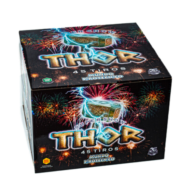 TORTA SHOW THOR MUNDO PIROTECNICO 45 Tiros TORTA SHOW THOR MUNDO PIROTECNICO 45 Tiros