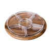 Copetinero con Base de Madera Giratorio y Divisiones en Vidrio Copetinero con Base de Madera Giratorio y Divisiones en Vidrio