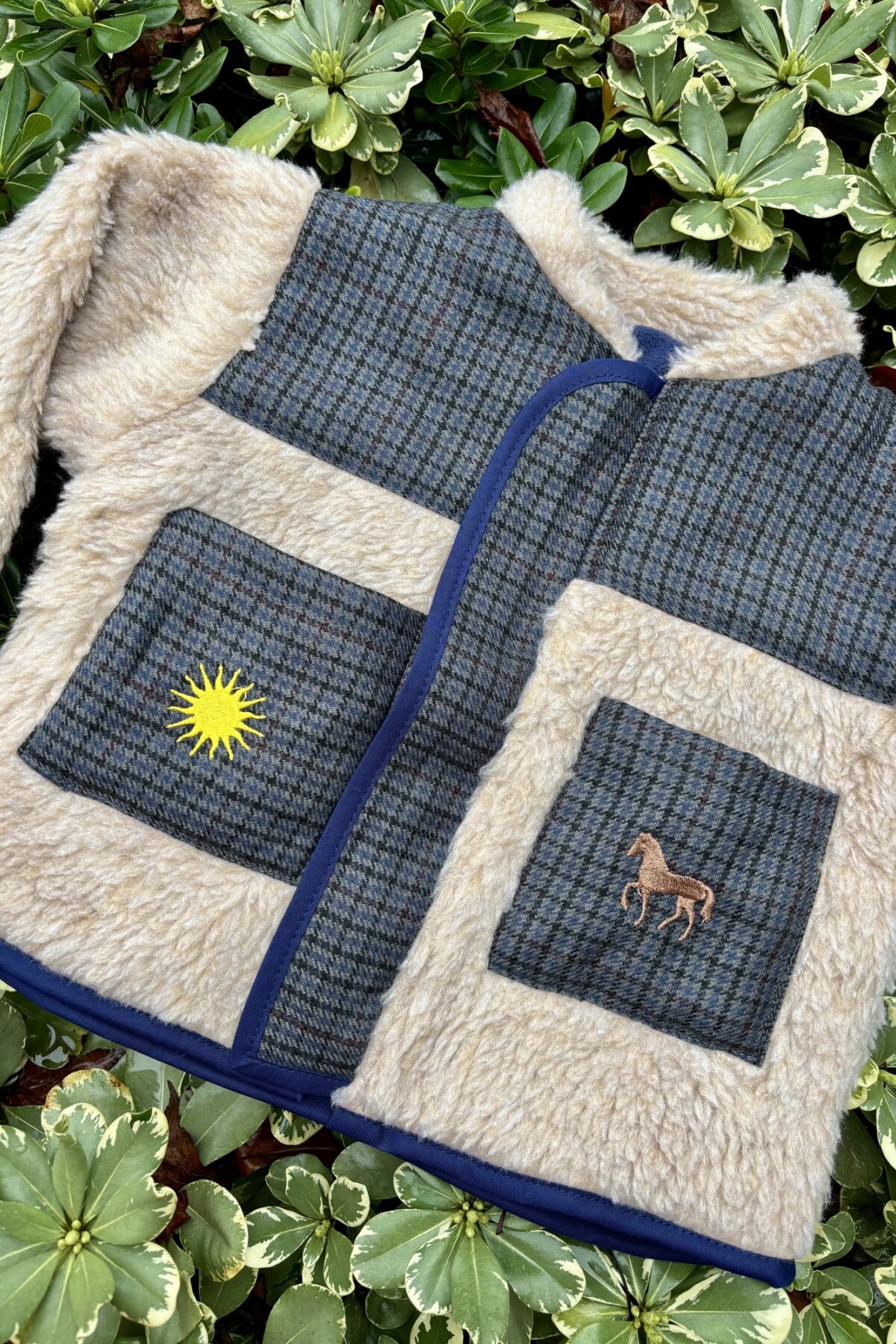 Hipica Jacket Gurí Crudo / Azul