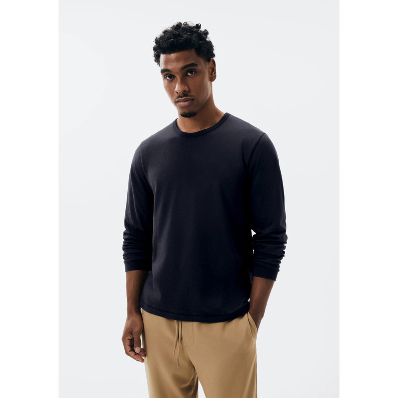 CAMISETA ML MASC PRETO ESCURO