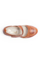 Zapato Guillermina Con Velcro Cuero Terracota