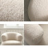 Sillón Puff ComboHome Kumo Redondo Corderito Diseño Premium Blanco 1