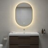 Espejo Vertical Lumax Moddy Marco Ovalado y Luz Led 50x70cm Dorado