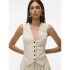 VMTROIAN SL PINTRIPE TAILORED VEST OATMEAL