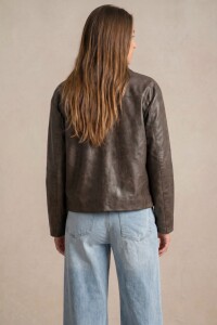 Campera Cuero Vegano Chocolate