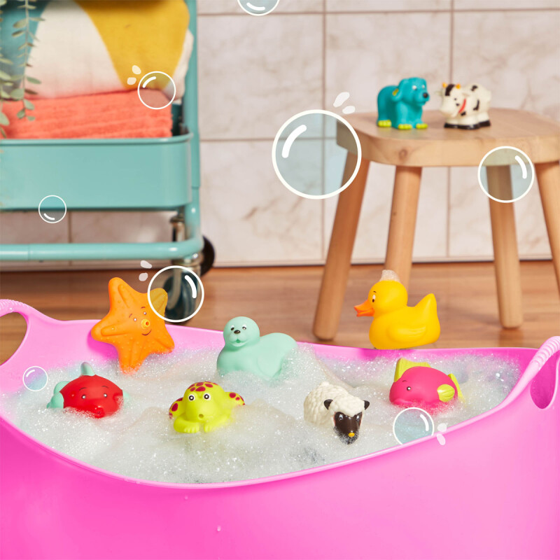 Juguetes de agua con forma de animales vaca, estrella de mar y más. B. toys Juguetes de agua con forma de animales vaca, estrella de mar y más. B. toys
