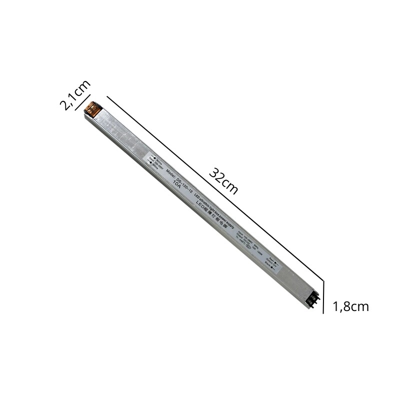 Transformador para cinta Led 120W Modelo Slim 12V Transformador Para Cinta LED 12V Modelo Slim De 120W