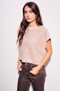 Chaleco Texturado Rosa