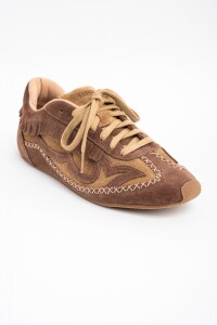 Zapatilla Gamuza Combinada C Flecos Camel