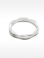Anillo De Onda Con Circonitas – Plata De Ley 925 plateado