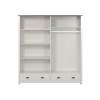Ropero 4 puertas 2 cajones - Madera maciza - Linea Colonial Blanco