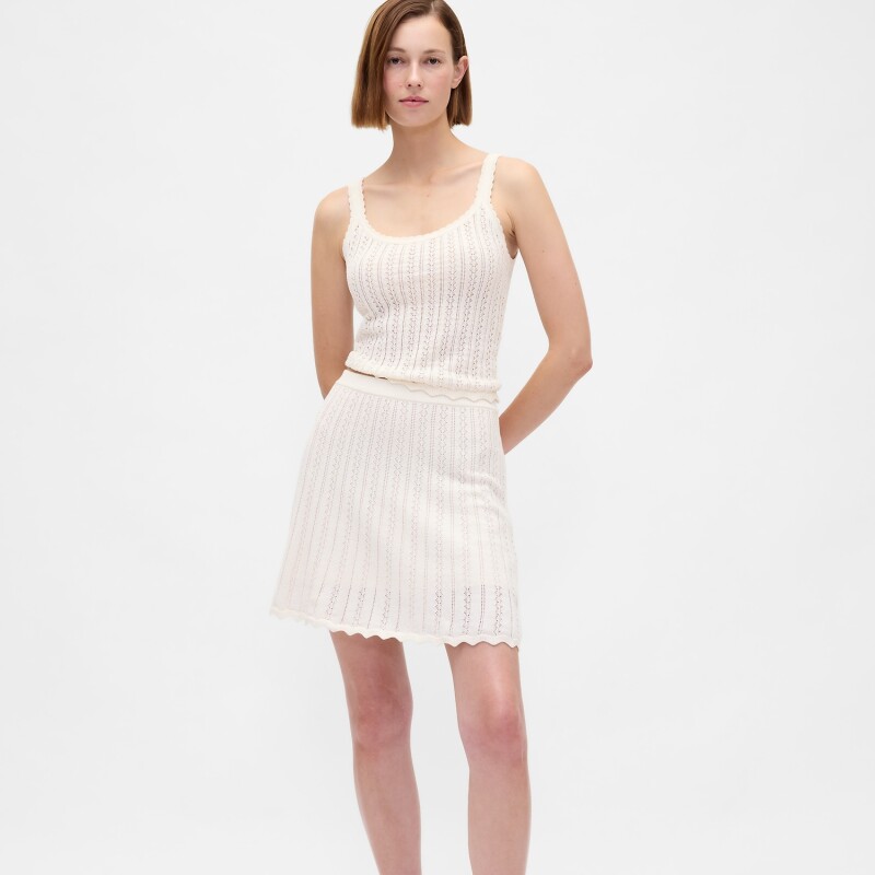 COTTON POINTELLE TANK IVORY FROST