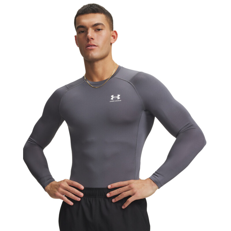 UA HG Armour Comp LS-WHT GRY-025