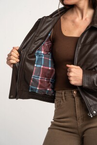 Bomber Cuero Vegano Chocolate