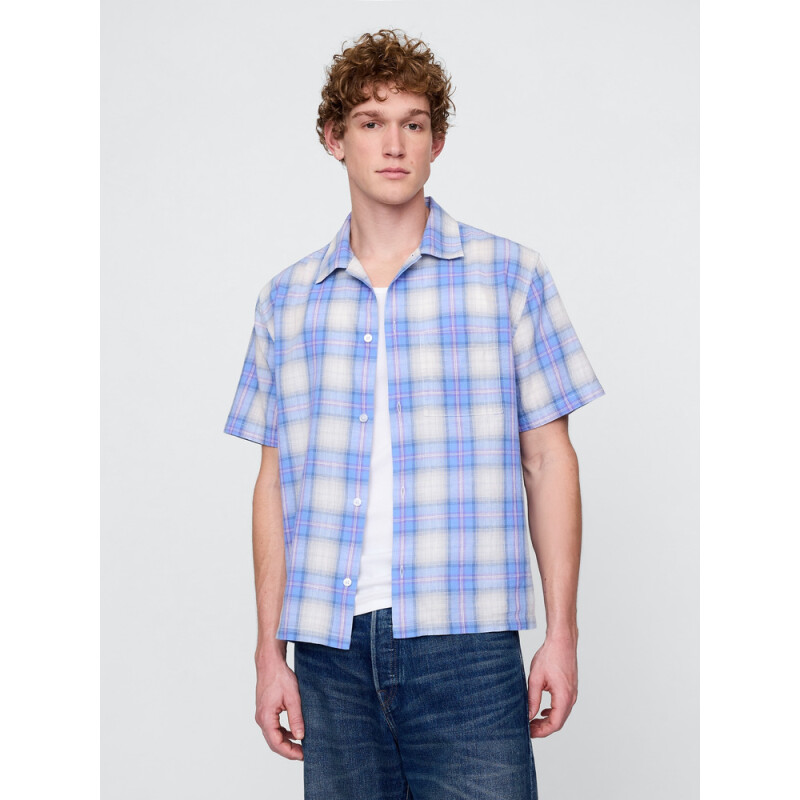 SS LINEN SHIRTING BLUE