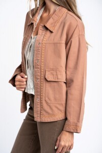 Sobrecamisa Algodón Bordada Mocha