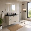 Mueble de baño suspendido Nuevo Orquídea 80cm Nude Bacha negra Mueble De Baño Suspendido Nuevo Orquídea 80cm Nude Bacha Negra