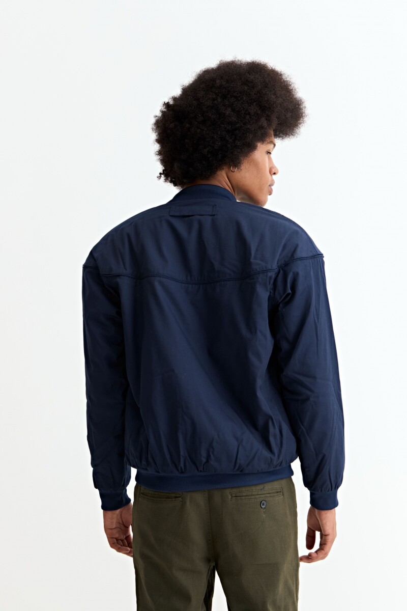 Campera bomber de nylon AZUL MARINO