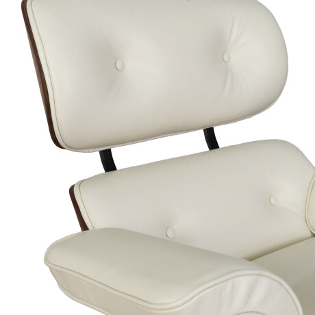 BUTACA C/PUFF 1 CUERPO CUERO-100-NATURAL BLANCO EAMES