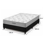 SOMMIER - MEGA SUEÑO 2 PLAZAS 100% ESPUMA CON BOX