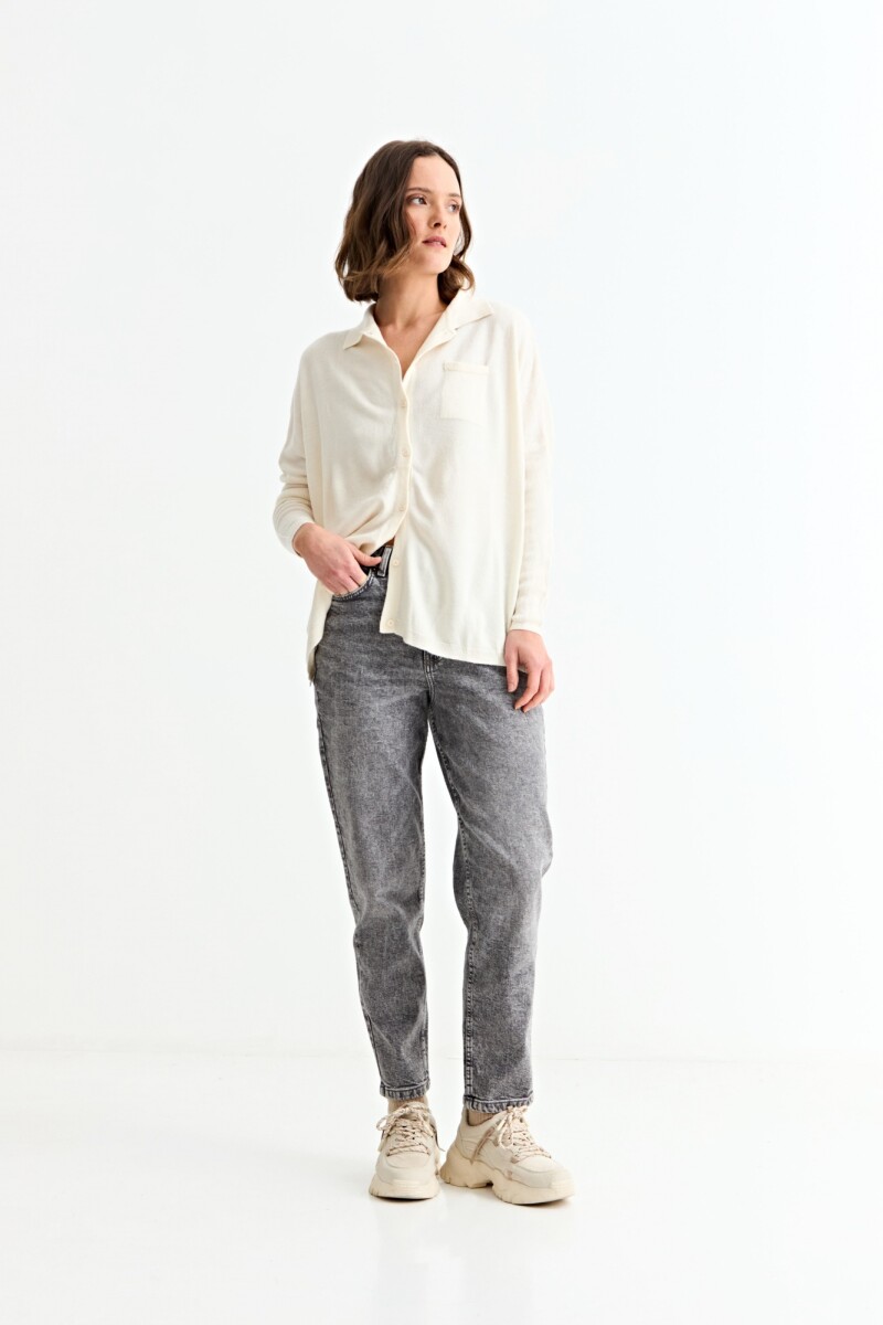 Cardigan con bolsillos CREMA