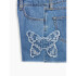 V-DENIM CUTOFF HEM SHORT BUTTERFLY
