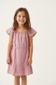 Vestido con volados en hombro ROSA