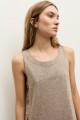 Vestido lino con botones chocolate melange