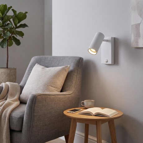 ARTEFACTO DE PARED LONG LETICIA ORIENTABLE Luminaria de Pared Long Leticia Blanca