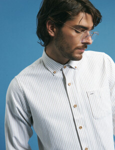 012622 CAMISA HARRINGTON LABEL Beige / Natural