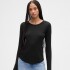 V-LS OPP WAFFLE TEE BLACK 1