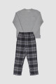 67-1825 pijama cuadros Gris