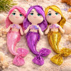 Peluche Infantil con forma de Sirenas. Dorado