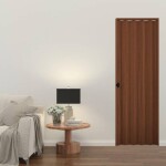 Puerta plegable PVC marron veteado 0,80x2,10m