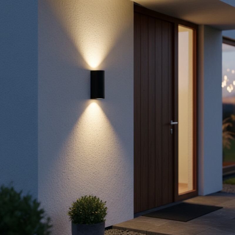 ARTEFACTO EXTERIOR ASTI PARA ADORSAR EN PARED BIDIRECCIONAL 12W Artefacto Exterior LED Asti Para Adosar Bidireccional 12W Negro