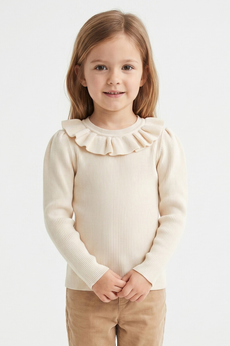 Sweater con volado CRUDO