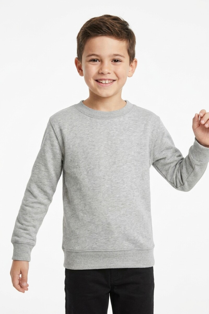 Buzo deportivo básico escote redondo - UNISEX Gris melange claro