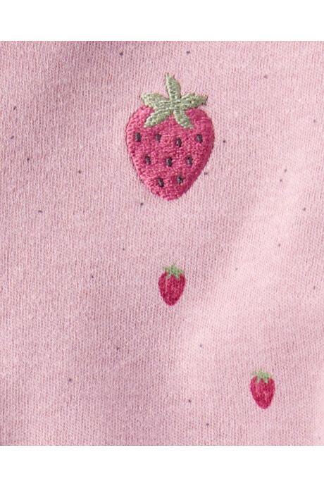 Pijama una pieza de algodón, con pie, diseño frutillas Sin color
