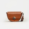 Bandolera The Circle en cuero liso Cuoio