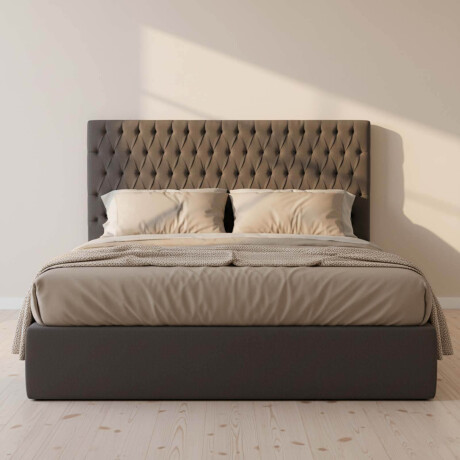 RESPALDO SUPER KING TELA GRIS GIULIA