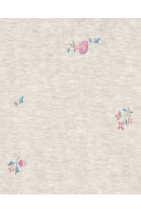 Buzo de algodón, con encaje, diseño floral Sin color