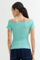 Remera off shoulder mangas cortas VERDE MENTA