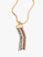Collar Largo Cuentas De Piedra multicolor
