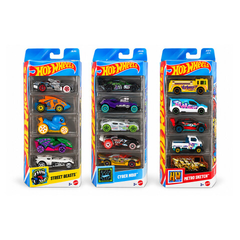 Pack X5 Autos Hot Whels Diseños Surtidos U