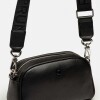 Bandolera Hazel en efecto cuero Negro