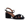 Sandalia Mujer Vizzano Taco Bajo Charol Negro