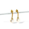 Caravanas Perlas colgantes - Oro bajo - Perla de río- CA8218 conperla