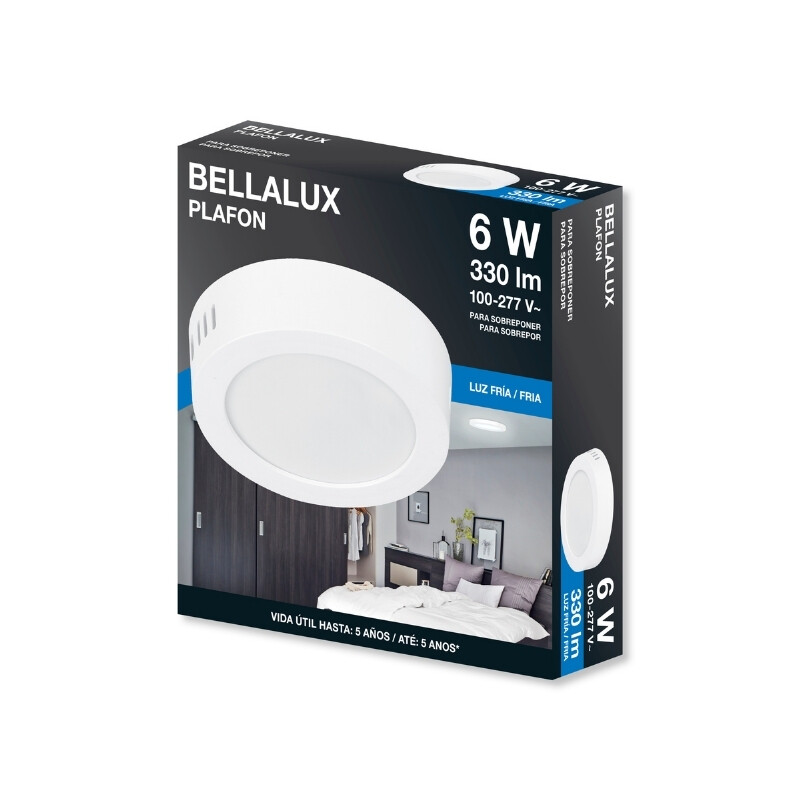 PLAFON REDONDO ADOSAR BELLALUX SLIM 6W Plafón LED BELLALUX Adosar Redondo Slim 6W Luz Fría