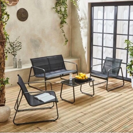 SET DE JARDIN 4 PIEZAS HIERRO - NEGRO Set De Jardín 4 Piezas Hierro Negro